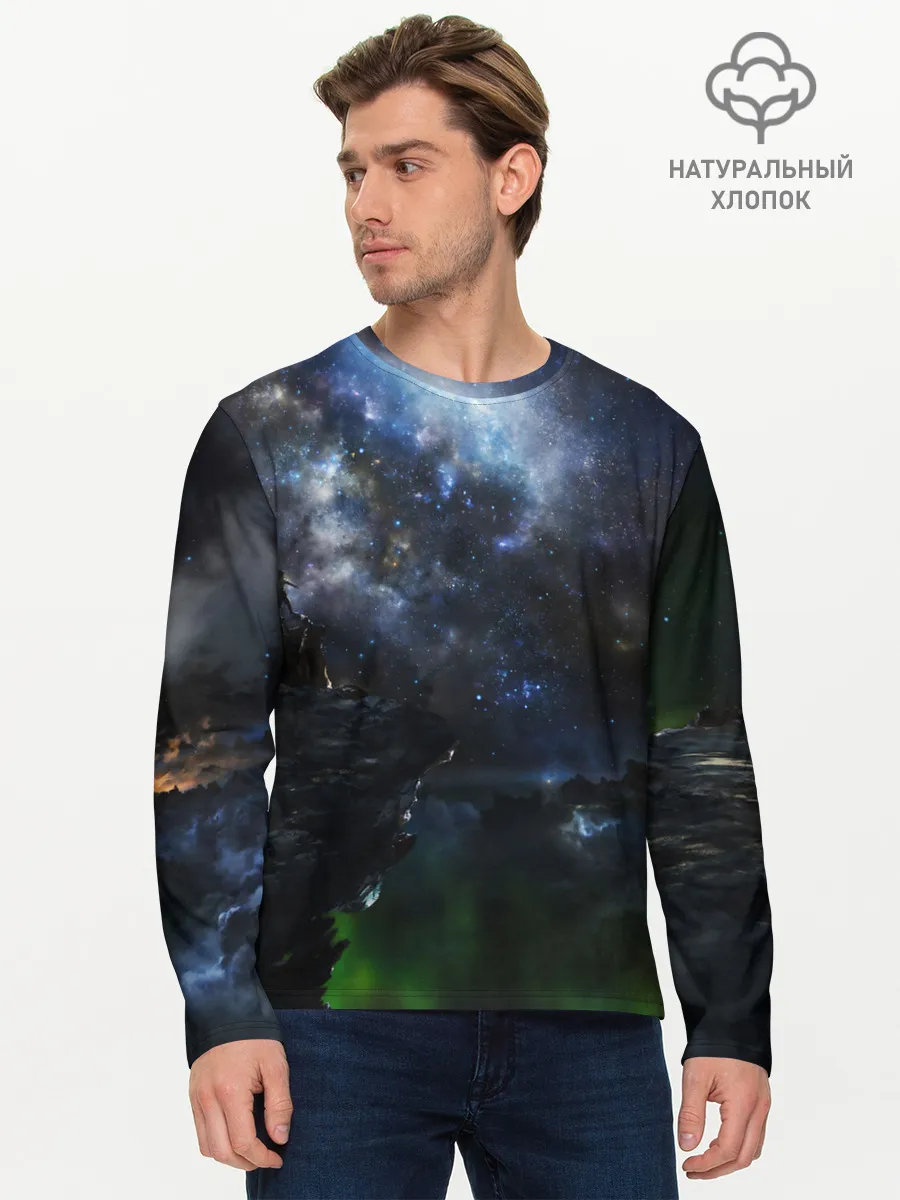 Мужской лонгслив базовый / Космос