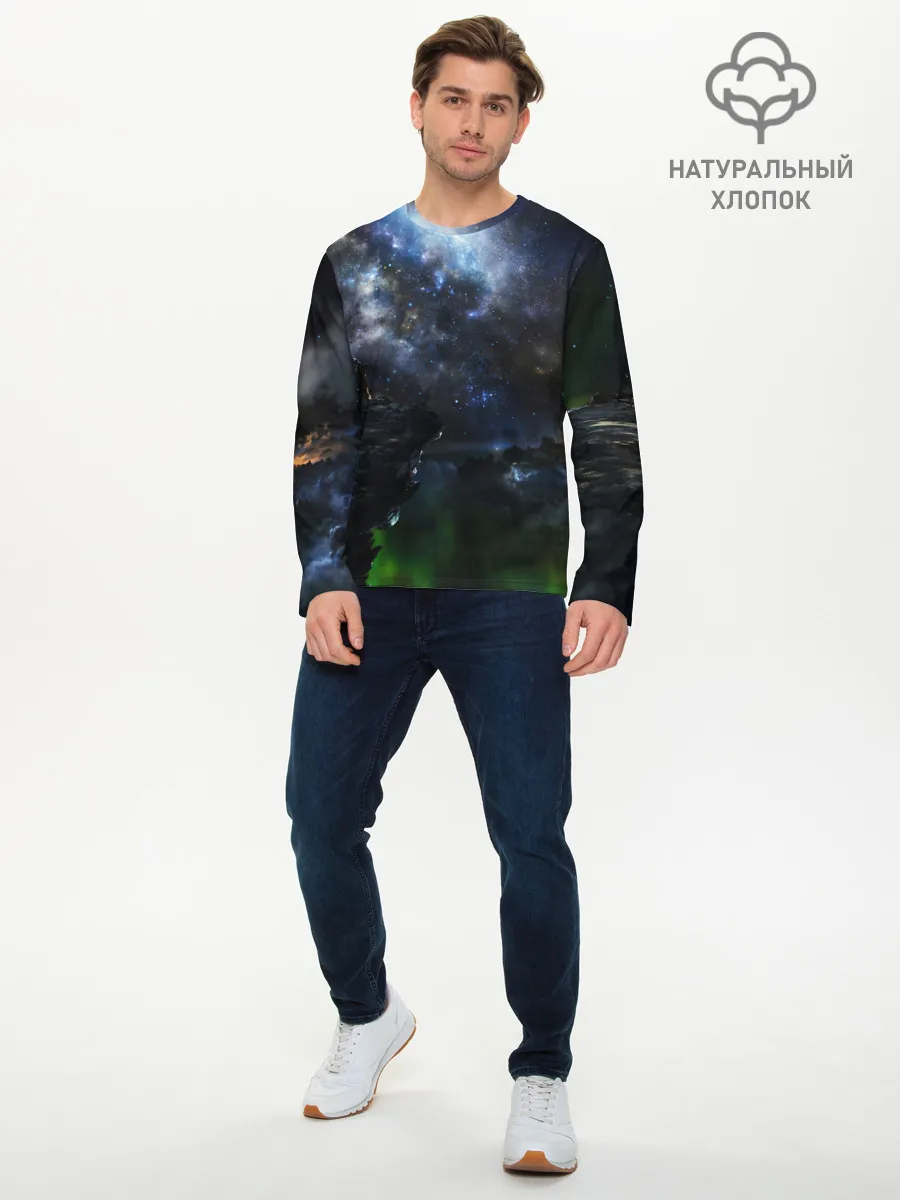 Мужской лонгслив базовый / Космос