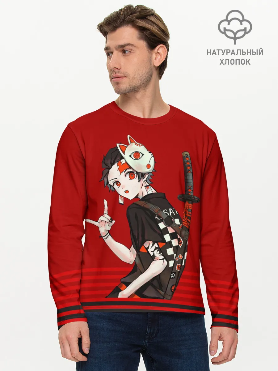 Мужской лонгслив базовый / Kimetsu no Yaiba