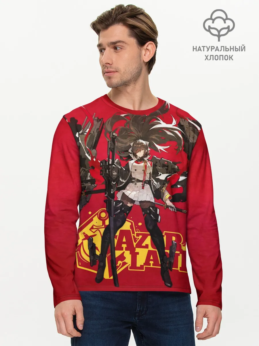 Мужской лонгслив базовый / Азур Лейн ленты
