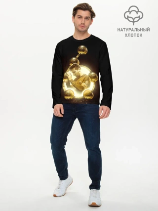 Мужской лонгслив базовый / Месси шестикратный