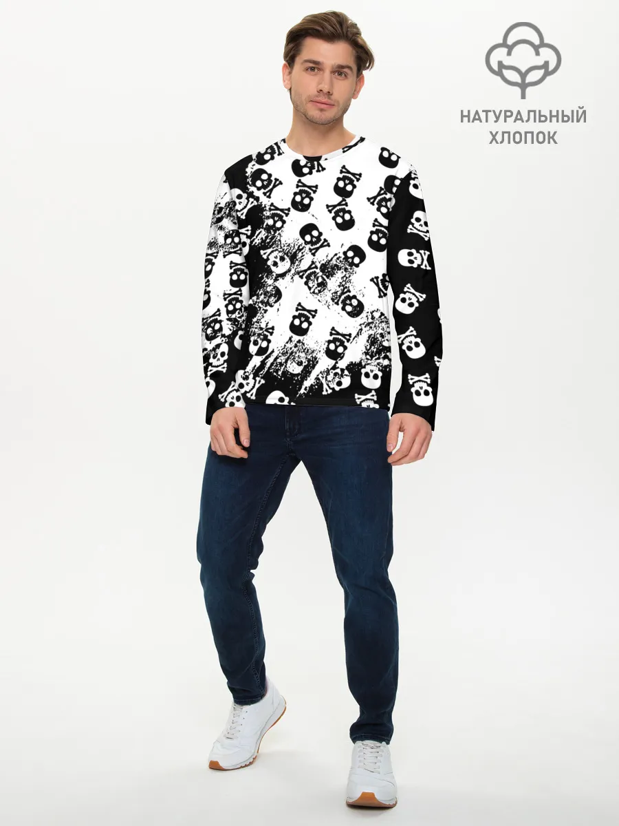 Мужской лонгслив базовый / Черепа