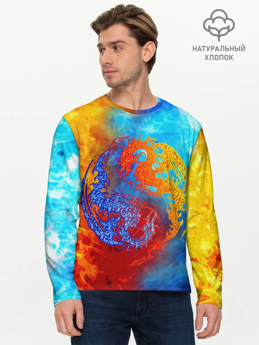 Мужской лонгслив базовый / Битва огней x Драконы