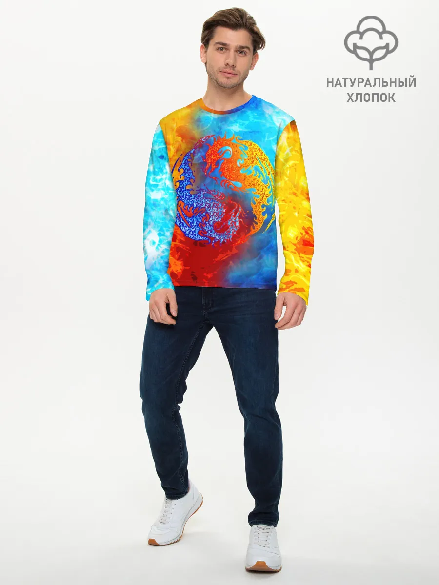 Мужской лонгслив базовый / Битва огней x Драконы