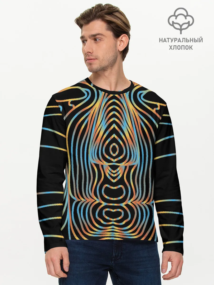 Мужской лонгслив базовый / Неоновое свечение