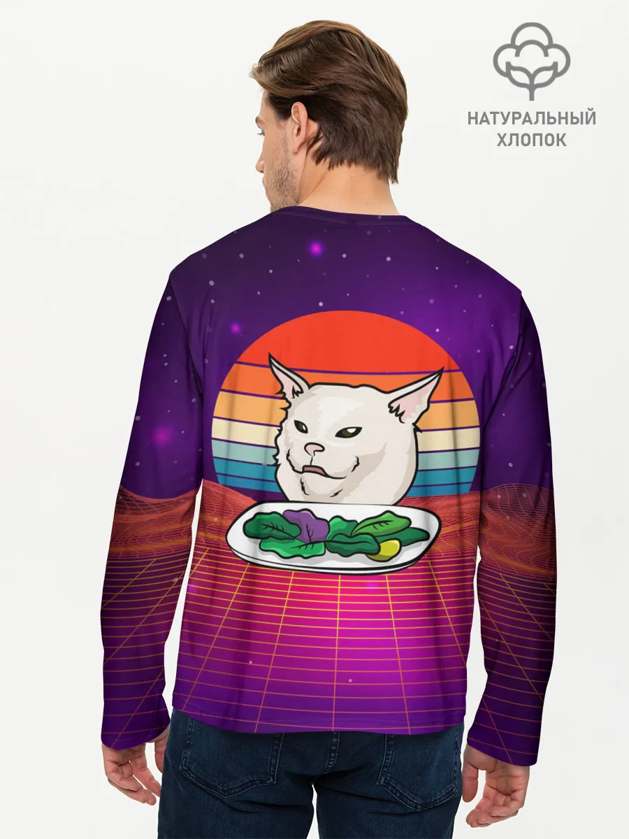 Мужской лонгслив базовый / Woman yelling at a cat