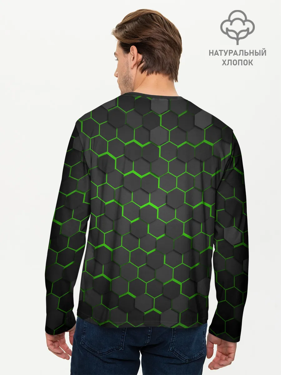 Мужской лонгслив базовый / OCTAGON зеленый