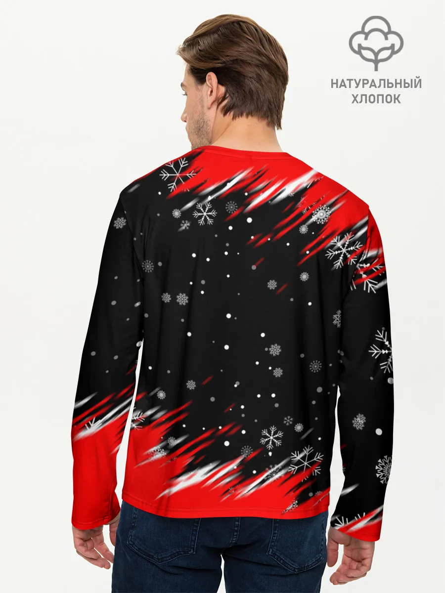 Мужской лонгслив базовый / HAZBIN HOTEL НОВОГОДНИЙ.