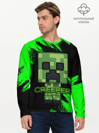 Мужской лонгслив базовый / MINECRAFT CREEPER