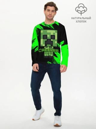 Мужской лонгслив базовый / MINECRAFT CREEPER
