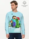 Мужской лонгслив базовый / MINECRAFT НОВОГОДНИЙ