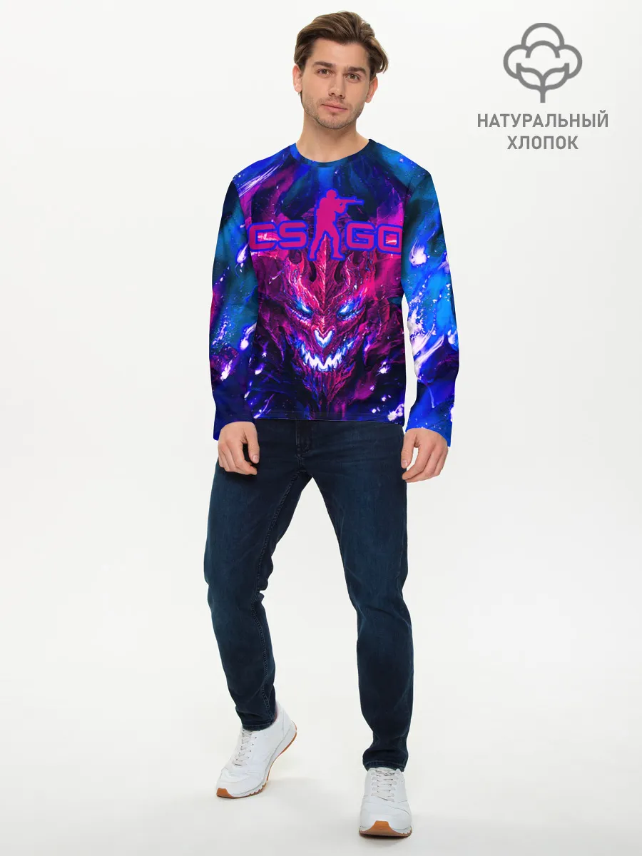 Мужской лонгслив базовый / CS GO + текстура ТОП
