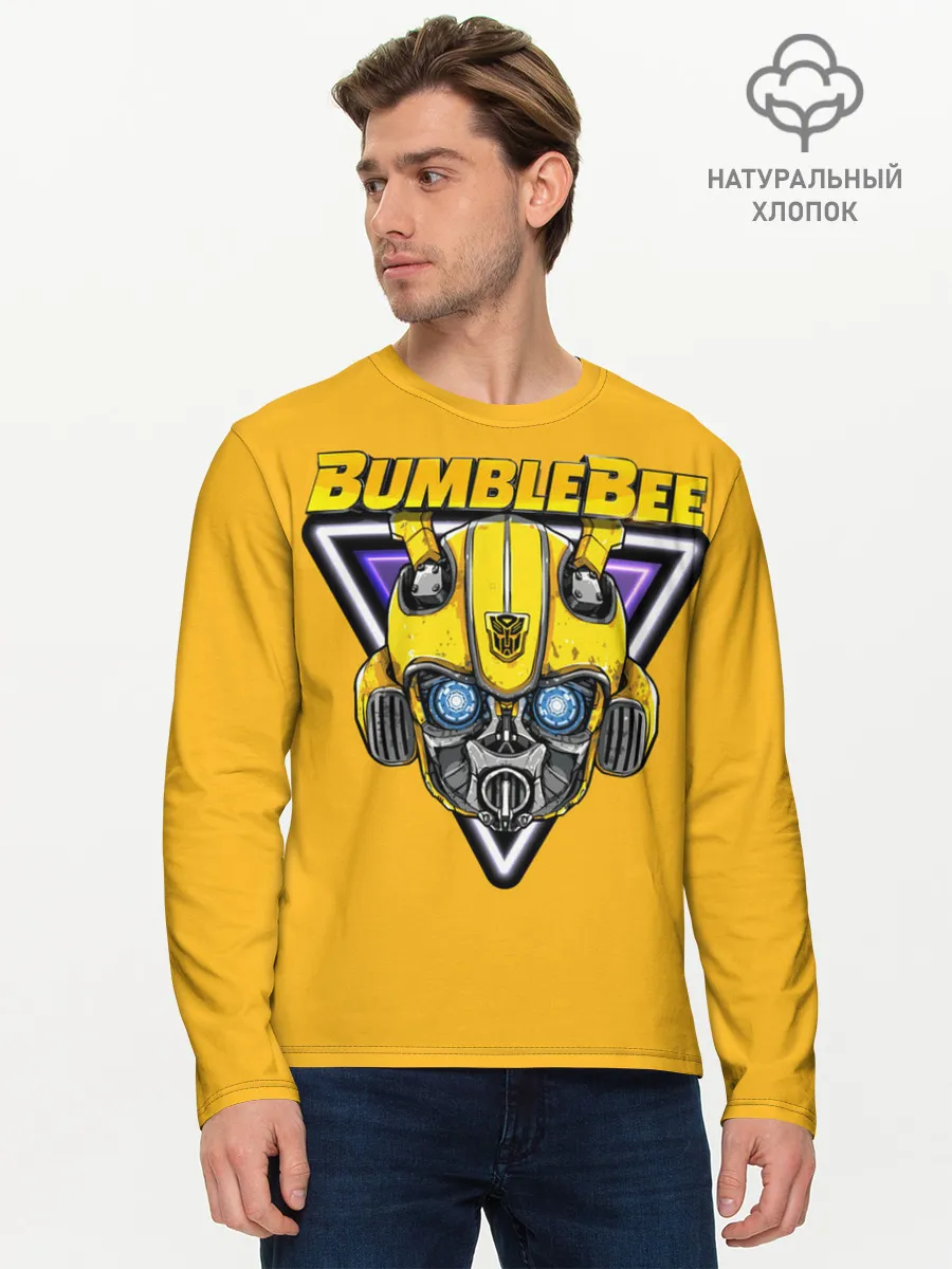 Мужской лонгслив базовый / Трансформеры Bumblebee