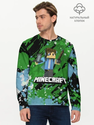 Мужской лонгслив базовый / Minecraft / Майнкрафт