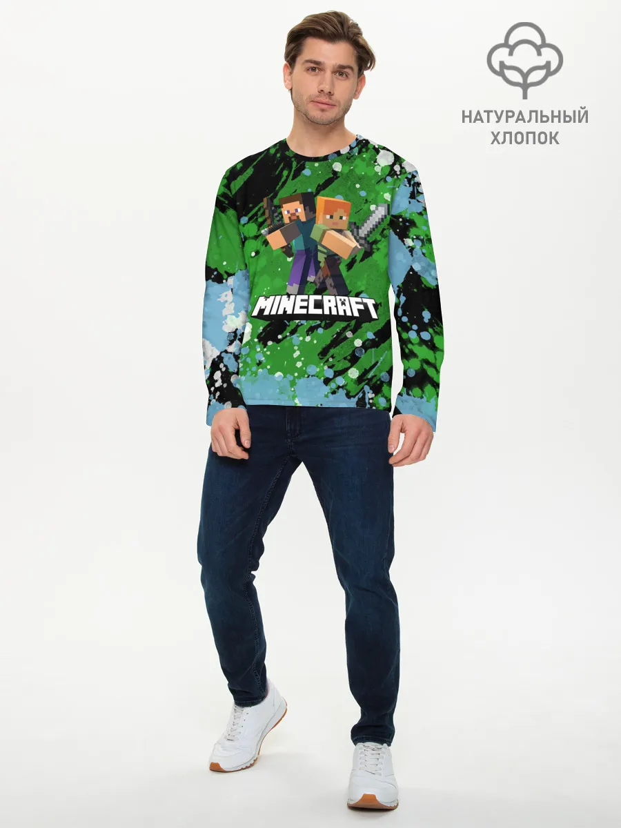 Мужской лонгслив базовый / Minecraft / Майнкрафт