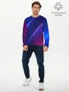 Мужской лонгслив базовый / фиолетово 3d волны 2020