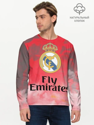 Мужской лонгслив базовый / Реал Мадрид