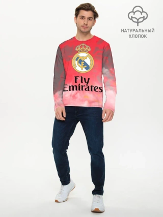 Мужской лонгслив базовый / Реал Мадрид