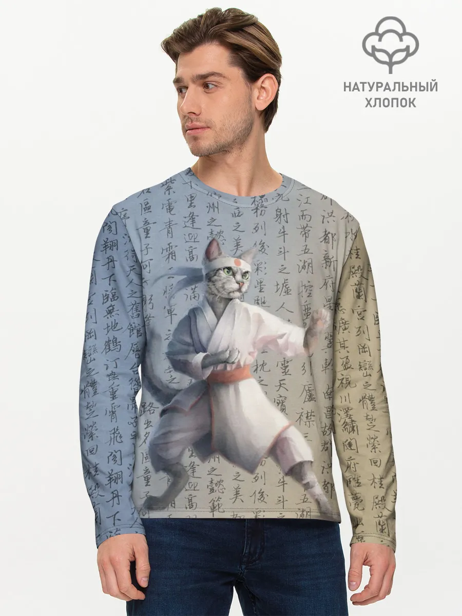 Мужской лонгслив базовый / Karate cat