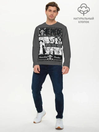 Мужской лонгслив базовый / Манга One Piece