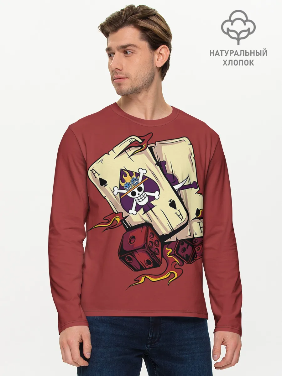 Мужской лонгслив базовый / Карты One Piece