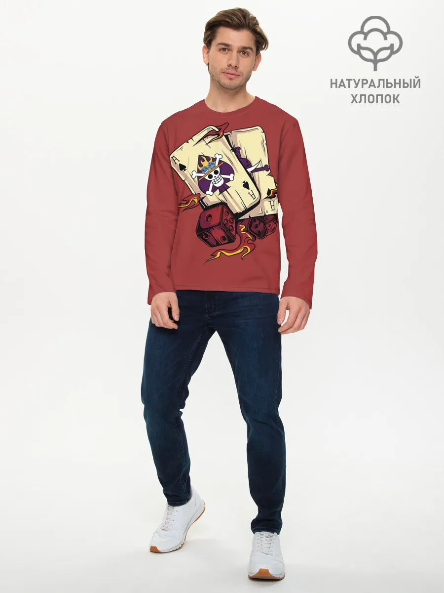Мужской лонгслив базовый / Карты One Piece