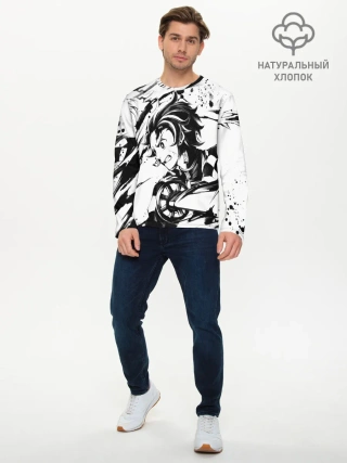 Мужской лонгслив базовый / KIMETSU NO YAIBA TANJIRO KAMADO