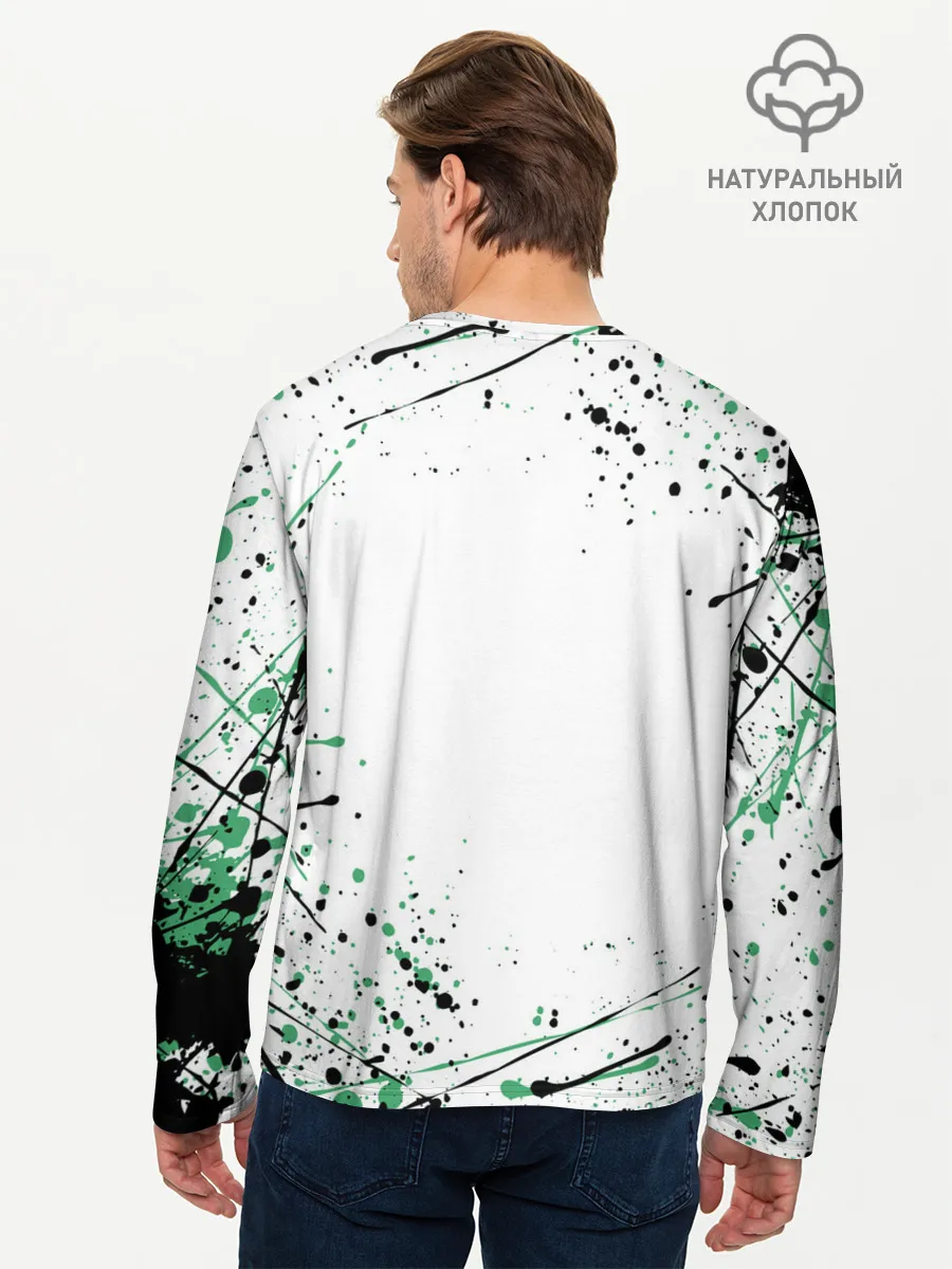 Мужской лонгслив базовый / Брызги красок Demon Slayer