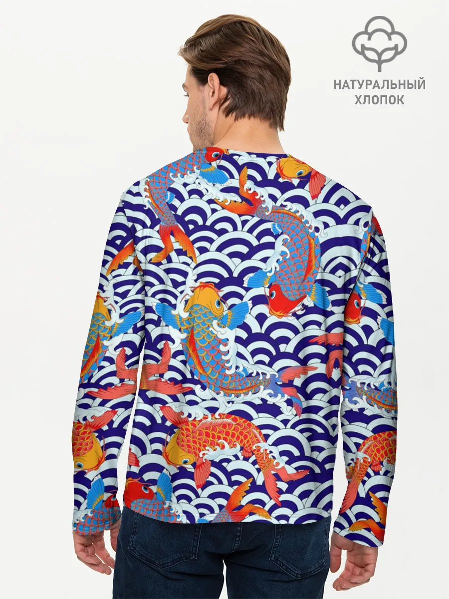 Мужской лонгслив базовый / Карп Кои