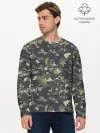 Мужской лонгслив базовый / Пиксельный камуфляж