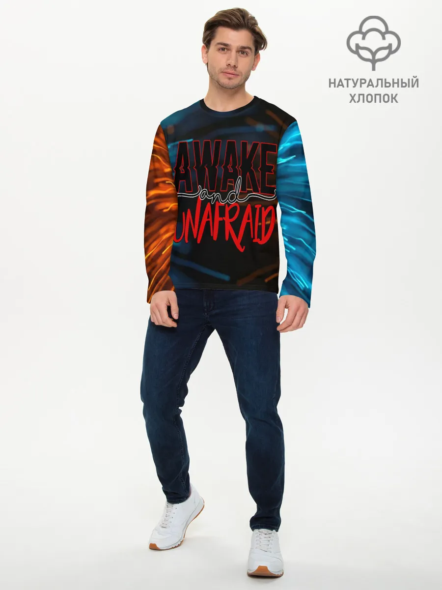 Мужской лонгслив базовый / Awake unafraid