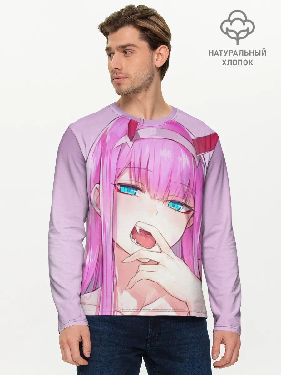 Мужской лонгслив базовый / ахегао зеро ту