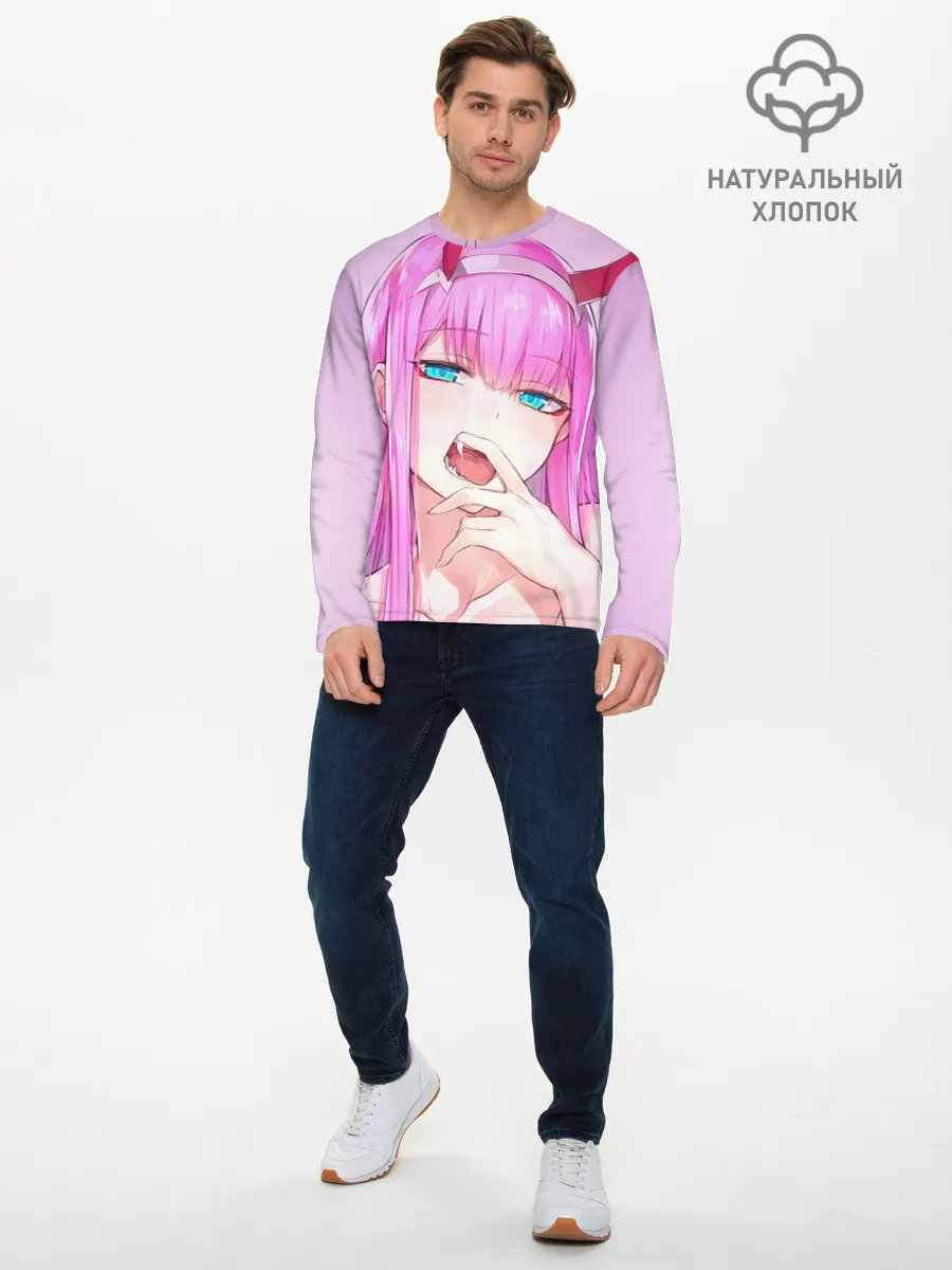 Мужской лонгслив базовый / ахегао зеро ту