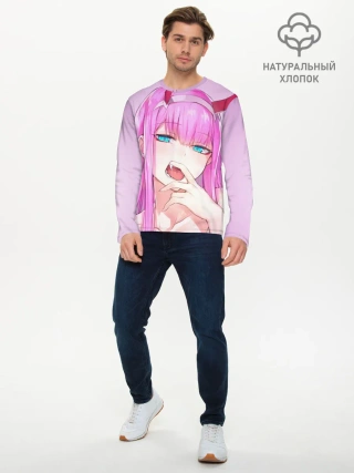 Мужской лонгслив базовый / ахегао зеро ту