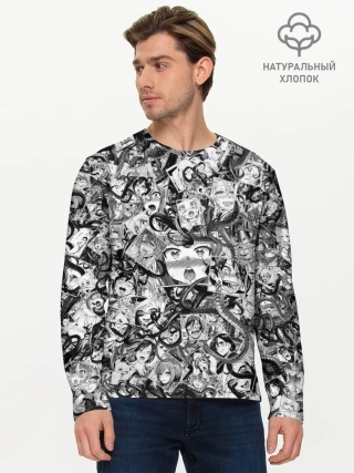 Мужской лонгслив базовый / Ахегао с щупальцами