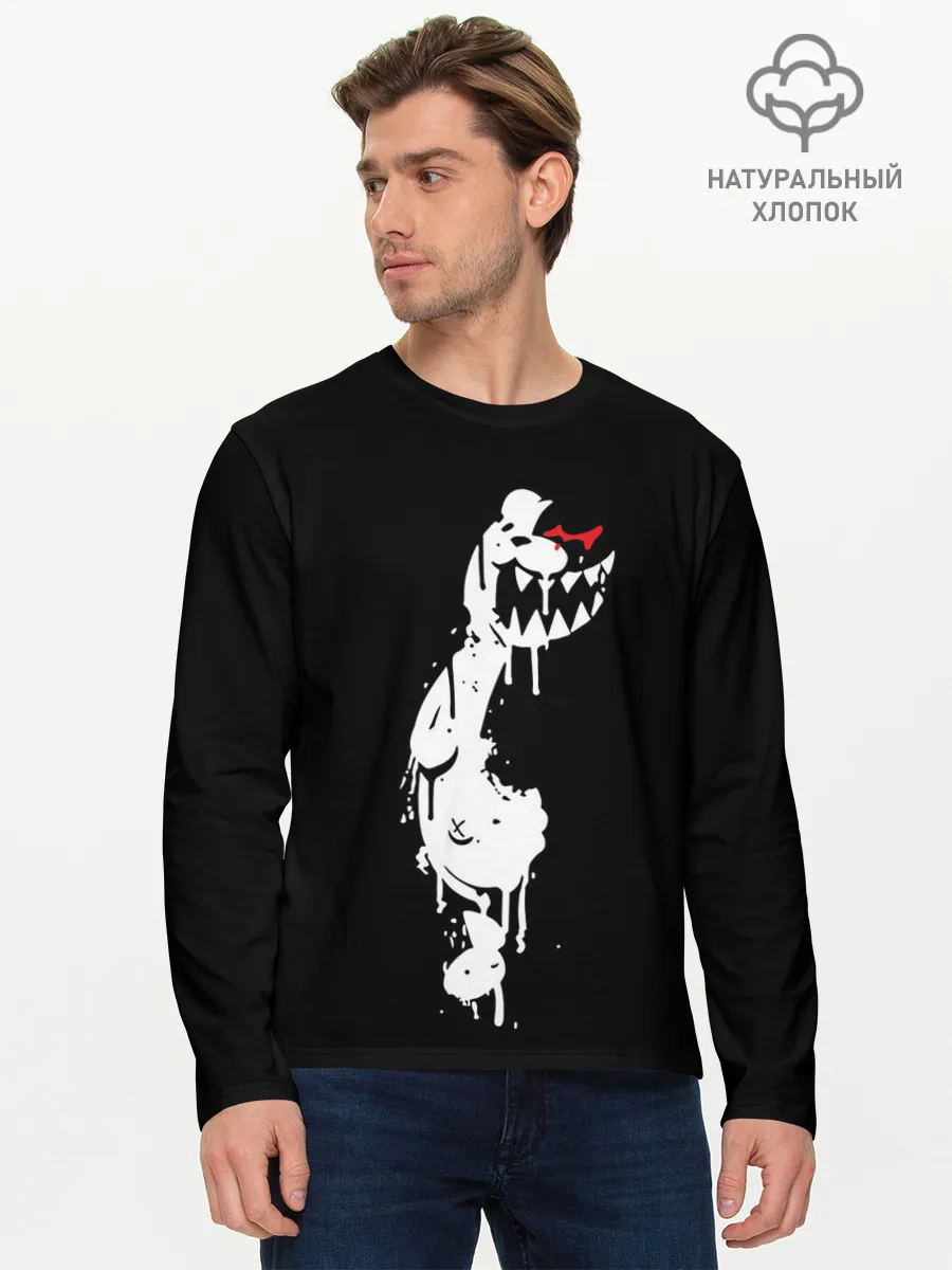 Мужской лонгслив базовый / MONOKUMA в темноте