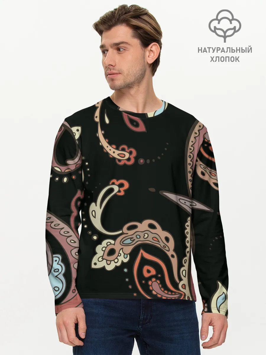Мужской лонгслив базовый / Расписной узор