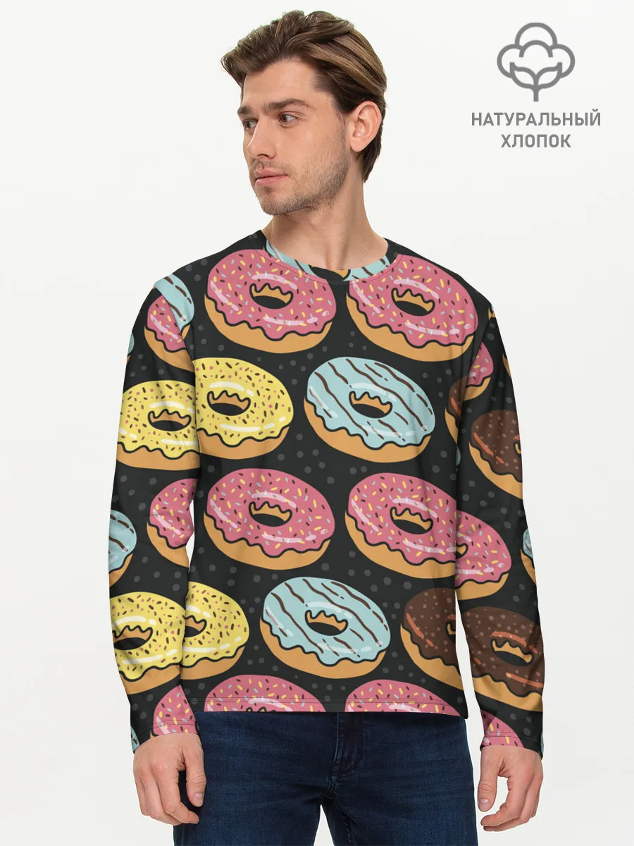 Мужской лонгслив базовый / Сладкоежка