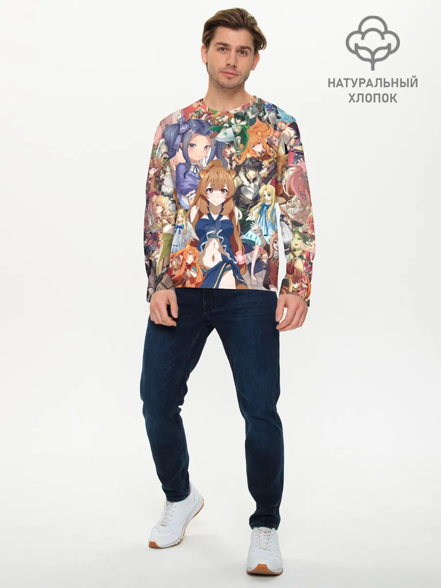 Мужской лонгслив базовый / Восхождение Героя Щита