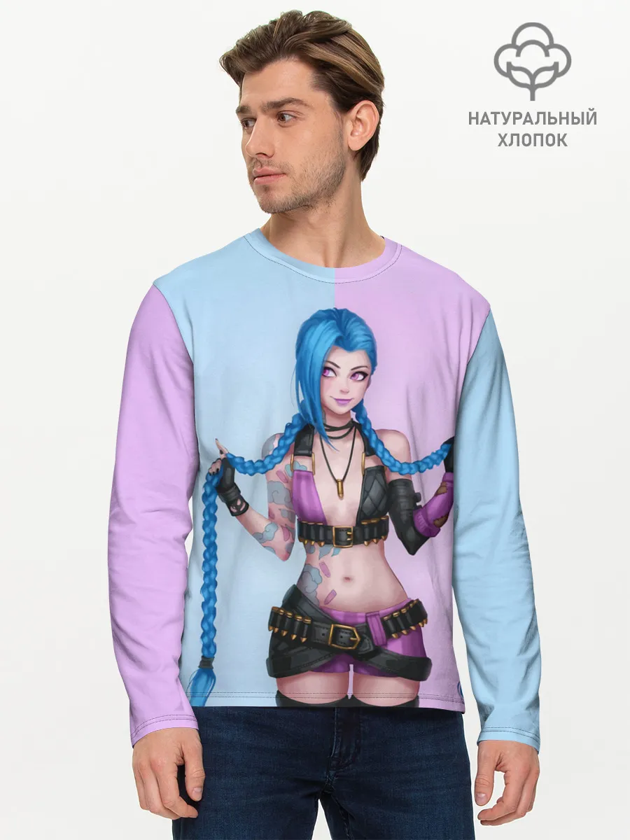 Мужской лонгслив базовый / League of Legends Jinx