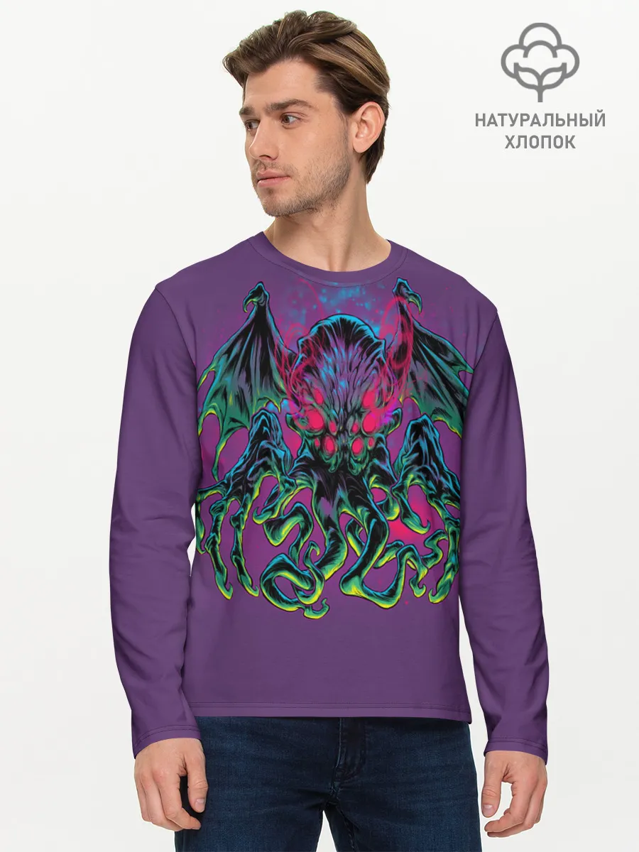 Мужской лонгслив базовый / Ктулху