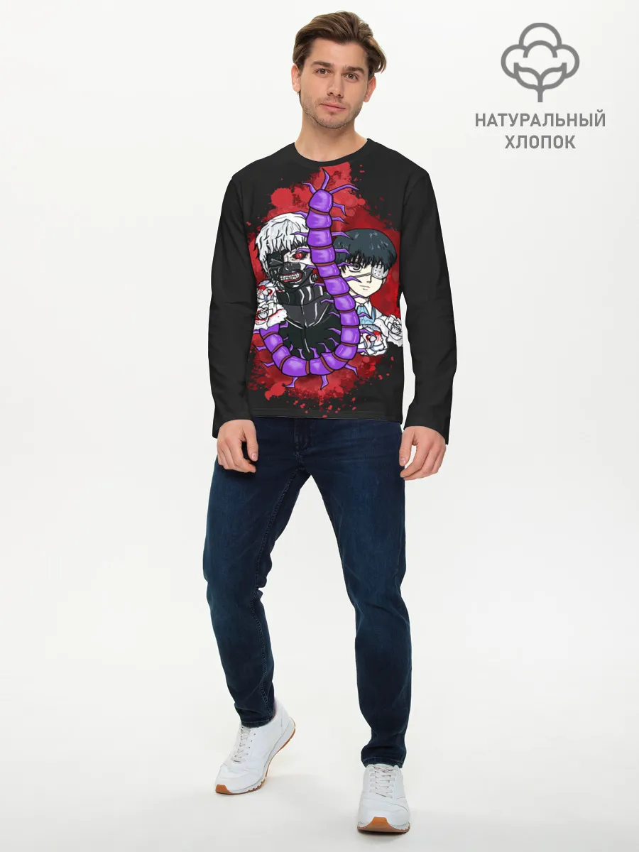 Мужской лонгслив базовый / Токийский гуль