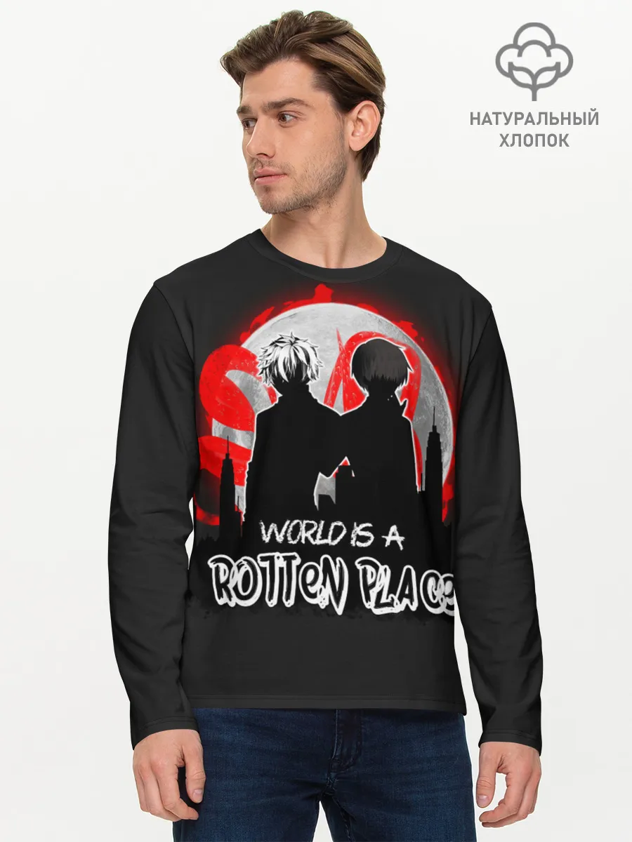 Мужской лонгслив базовый / Токийский гуль