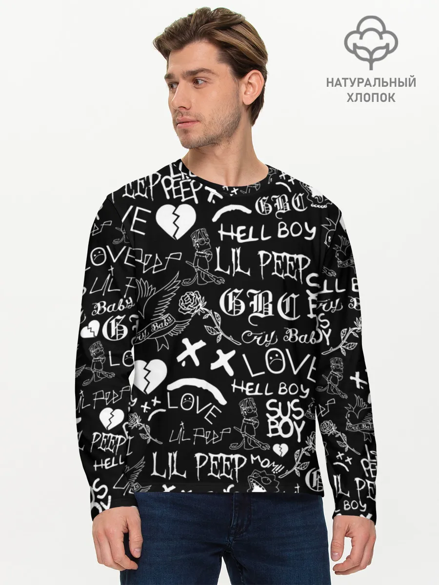 Мужской лонгслив базовый / LIL PEEP LOGOBOMBING | ЛИЛ ПИП