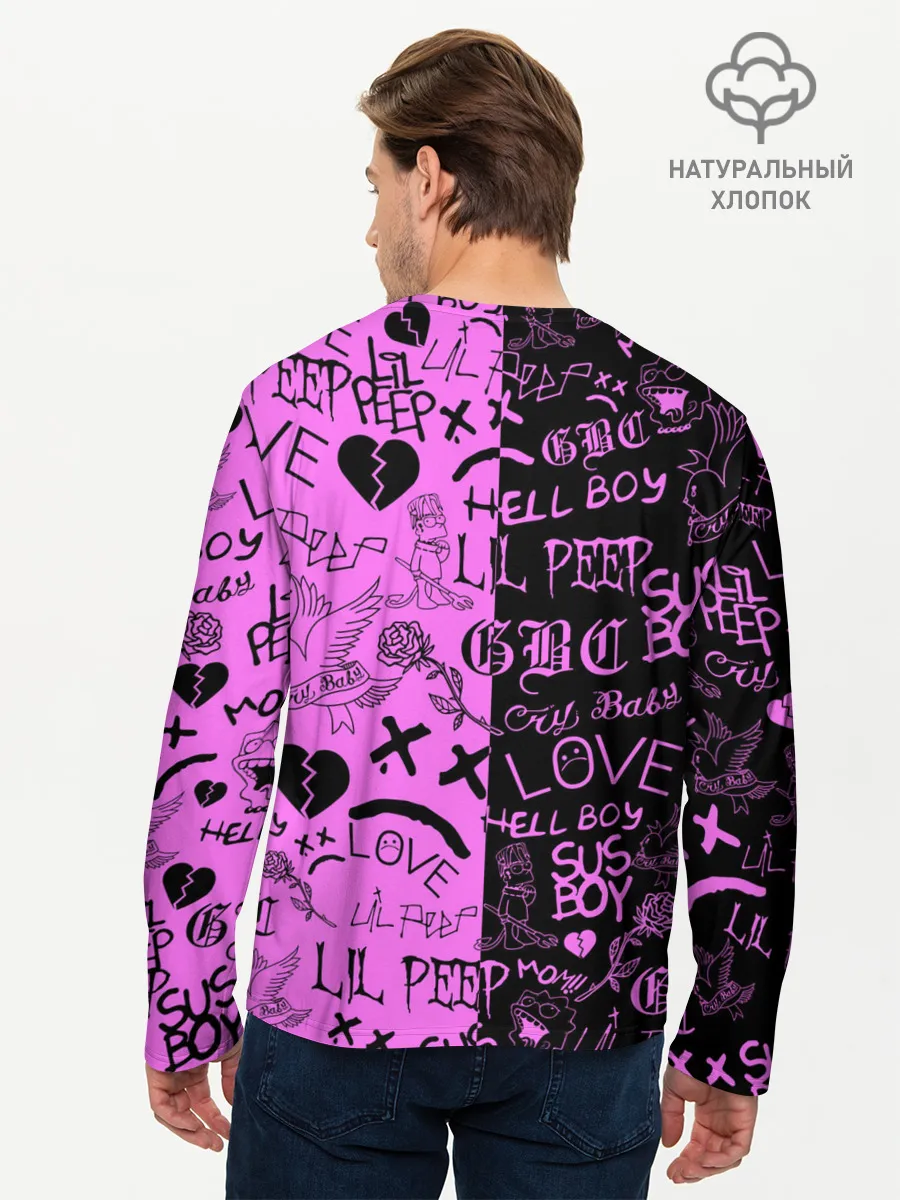 Мужской лонгслив базовый / LIL PEEP LOGOBOMBING BLACK PINK