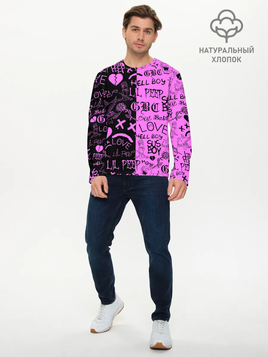 Мужской лонгслив базовый / LIL PEEP LOGOBOMBING BLACK PINK