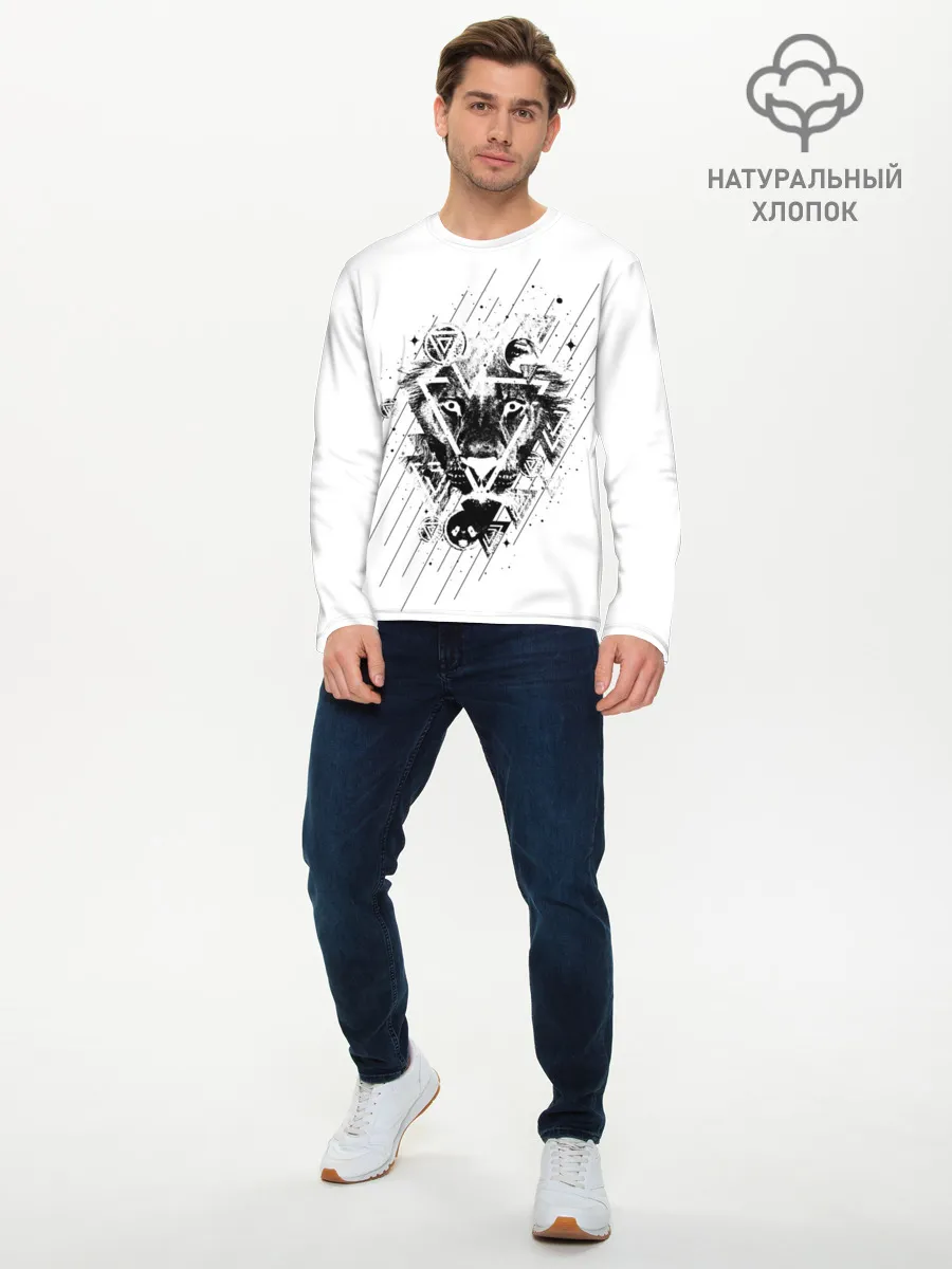 Мужской лонгслив базовый / Лев