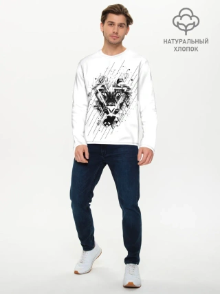 Мужской лонгслив базовый / Лев