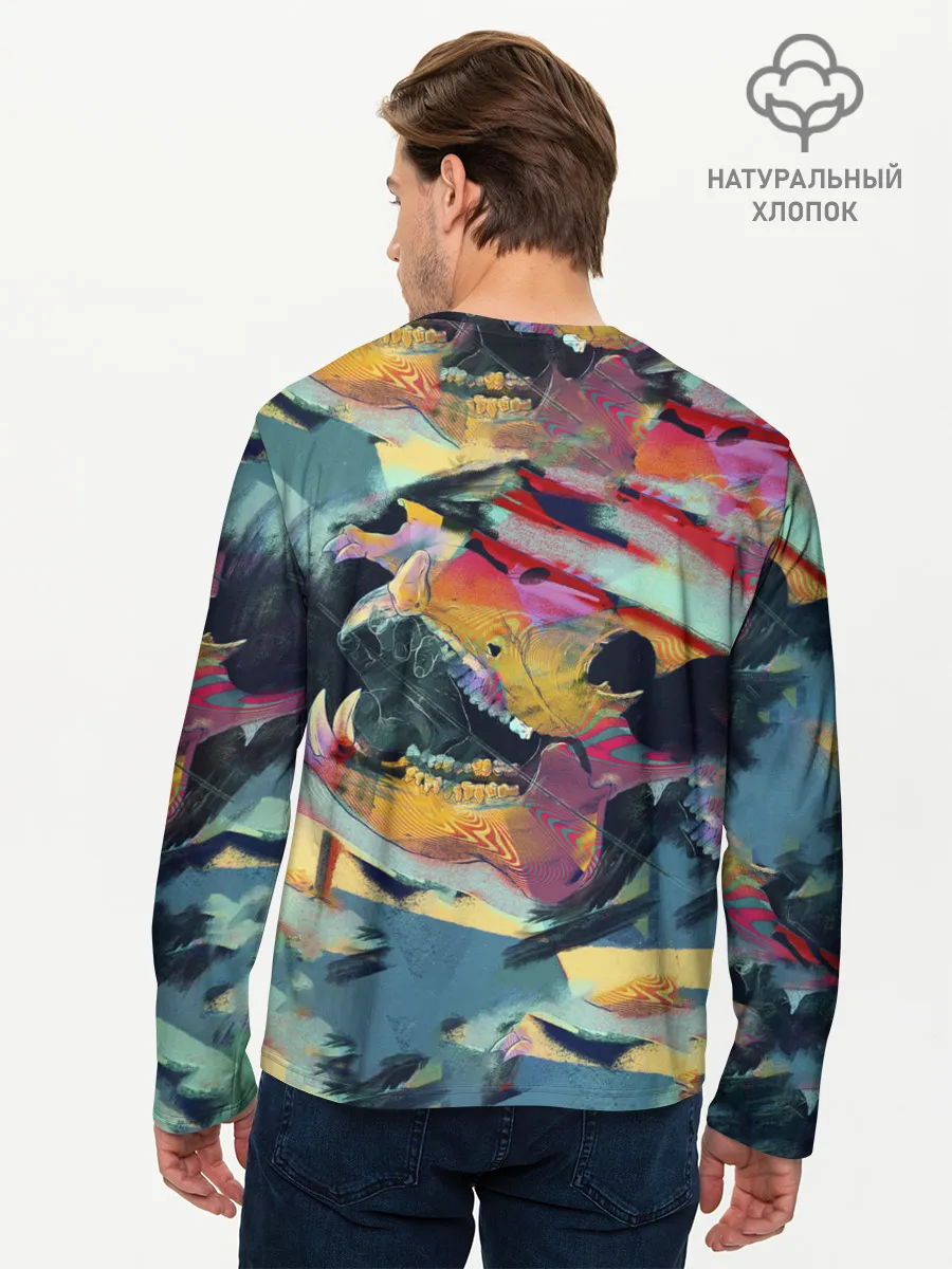 Мужской лонгслив базовый / Абстрактный рисунок