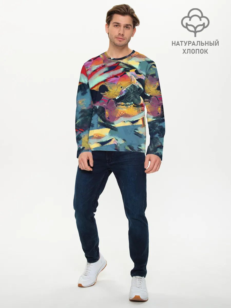 Мужской лонгслив базовый / Абстрактный рисунок